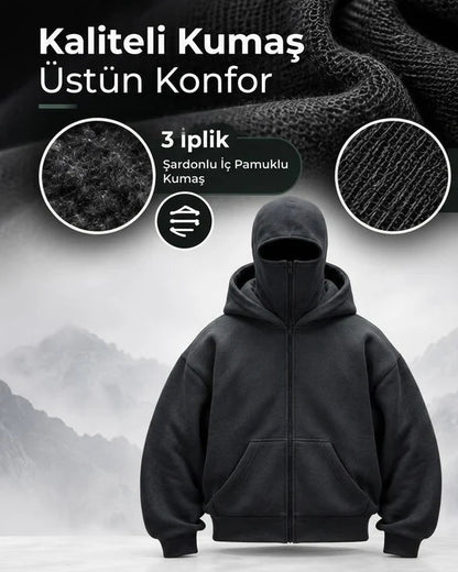 Ninjaclava™ 3 İplik Kar Maskeli Ninja Hırka Polar